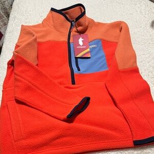 Cotopaxi Bright Orange and Blue Pullover